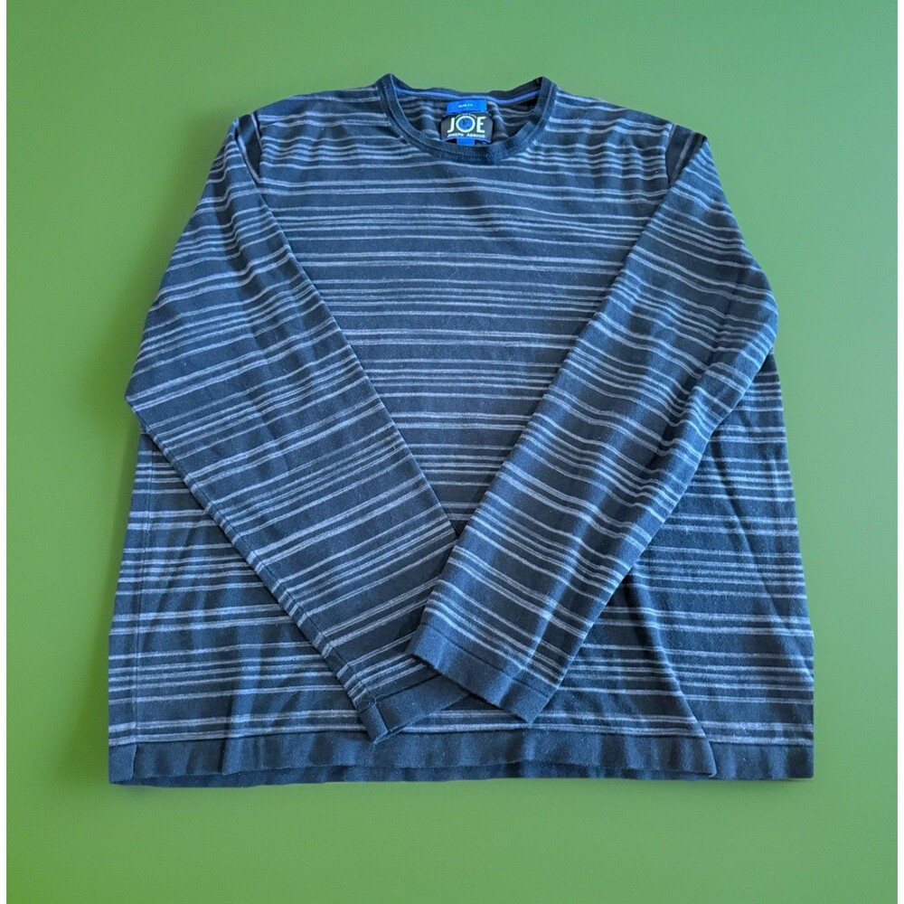 Joseph Abboud “Joe” Crew Neck Black Stripe Long Sleeve Shirt XXL Slim Fit GUC